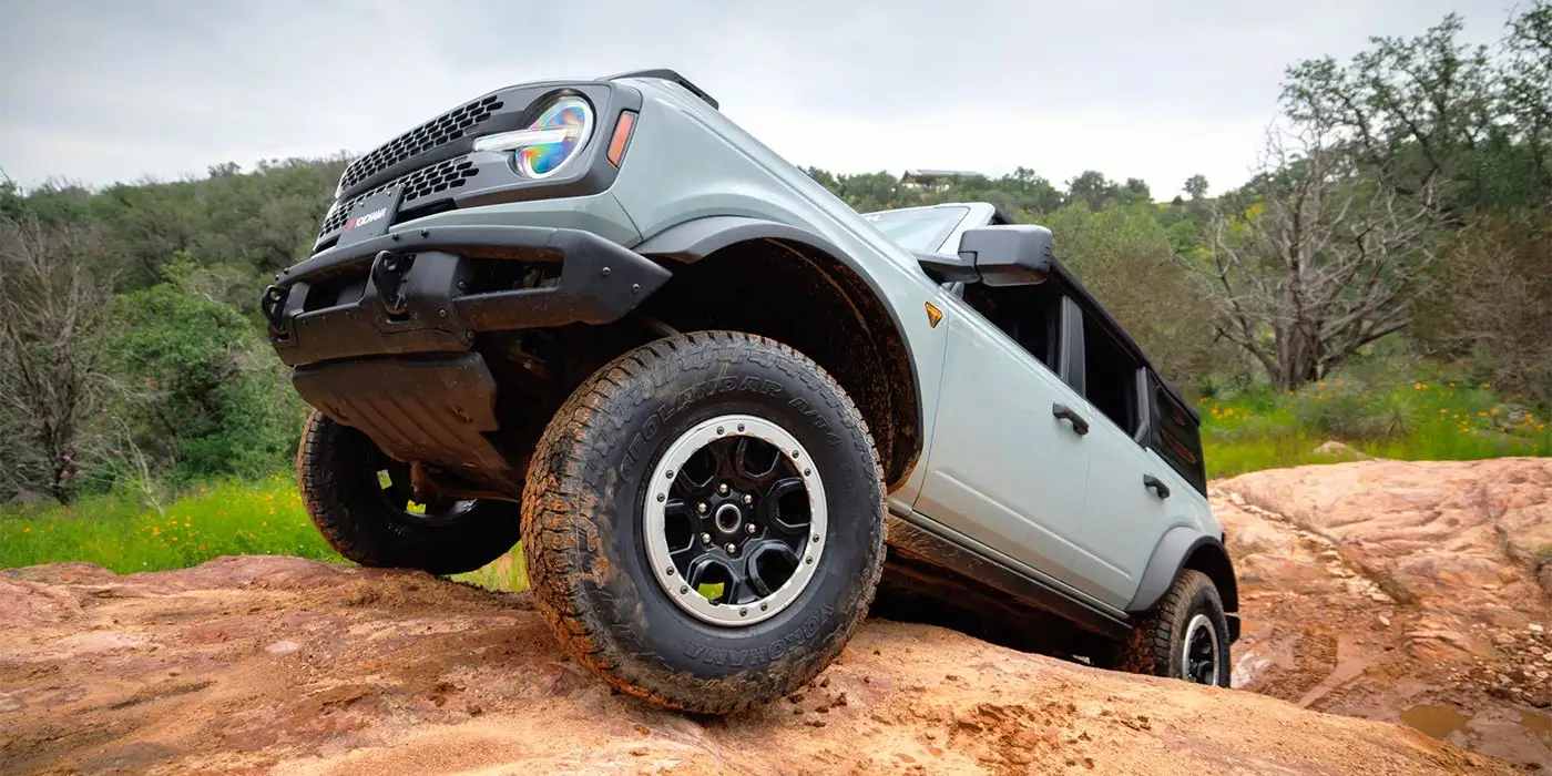 Yokohama Geolandar A/T4 G018 tires on an off-road trail